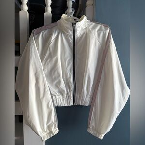 Fashion Nova White Athletic Windbreaker